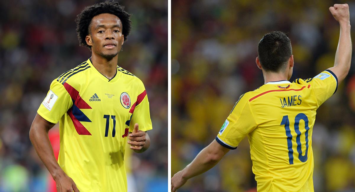 Juan Guillermo Cuadrado (i) James Rodríguez (d). Foto: Shutterstock