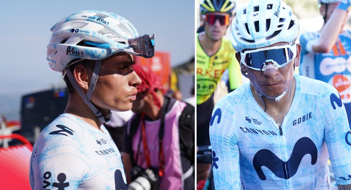 Einer Rubio y Nairo Quintana del equipo Movistar Team. Foto: Twitter @MovistarTeam