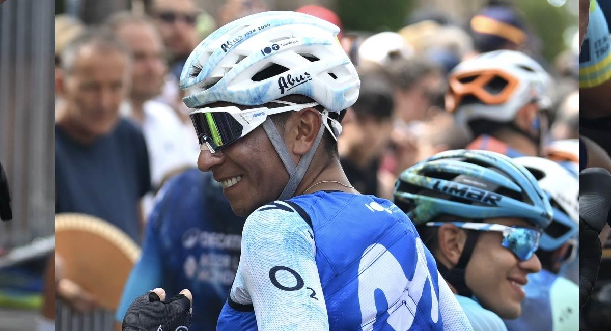 El pedalista boyacense fue protagonista recientemente en el Challenge de Mallorca, sumando puntos para la escuadra. Foto: Twitter @Movistar_Team