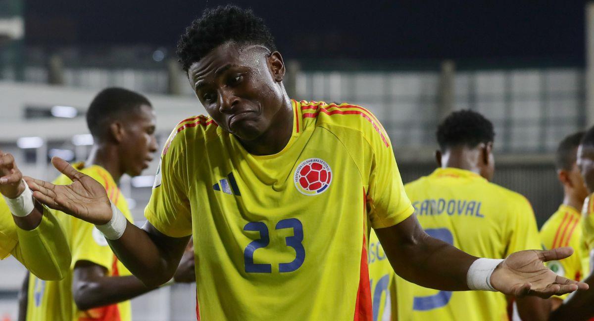 Neyser Villarreal jugador de la Selección Colombia presente en el Sudamericano S20. Foto: EFE