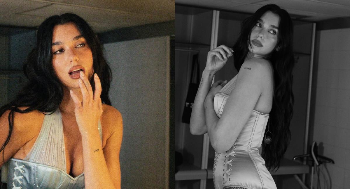 Dua Lipa, antes de su presentación en el Movistar Arena de Madrid. Foto: Twitter @DUALIPA