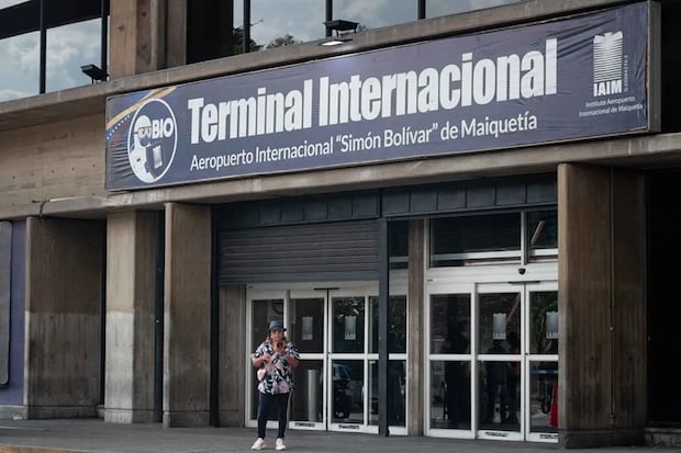 Archive Photographie de l'entrée de l'aéroport international de Maiquetía Simón Bolívar. Efe / Ronald Peña