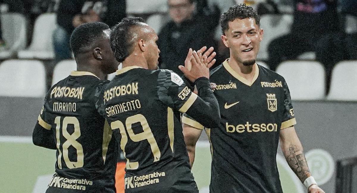 Hinestroza, Sarmiento y Salazar fueron tres de los puntos altos de Atlético Nacional en el Palogrande. Foto: Twitter @nacionaloficial