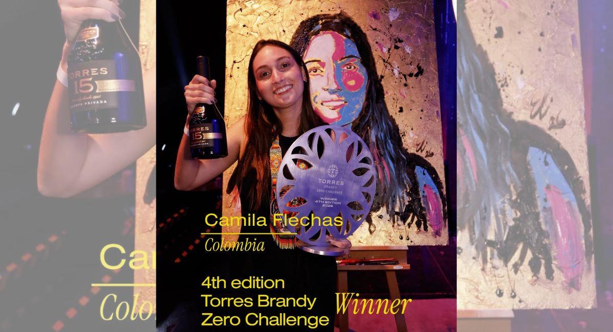 Camila Flechas, la colombiana ganadora de la cuarta edición del Torres Brandy Zero Challenge 2026. Foto: Instagram @torresbrandyofficial