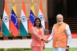Delcy Rodriguez et Narendra Modi