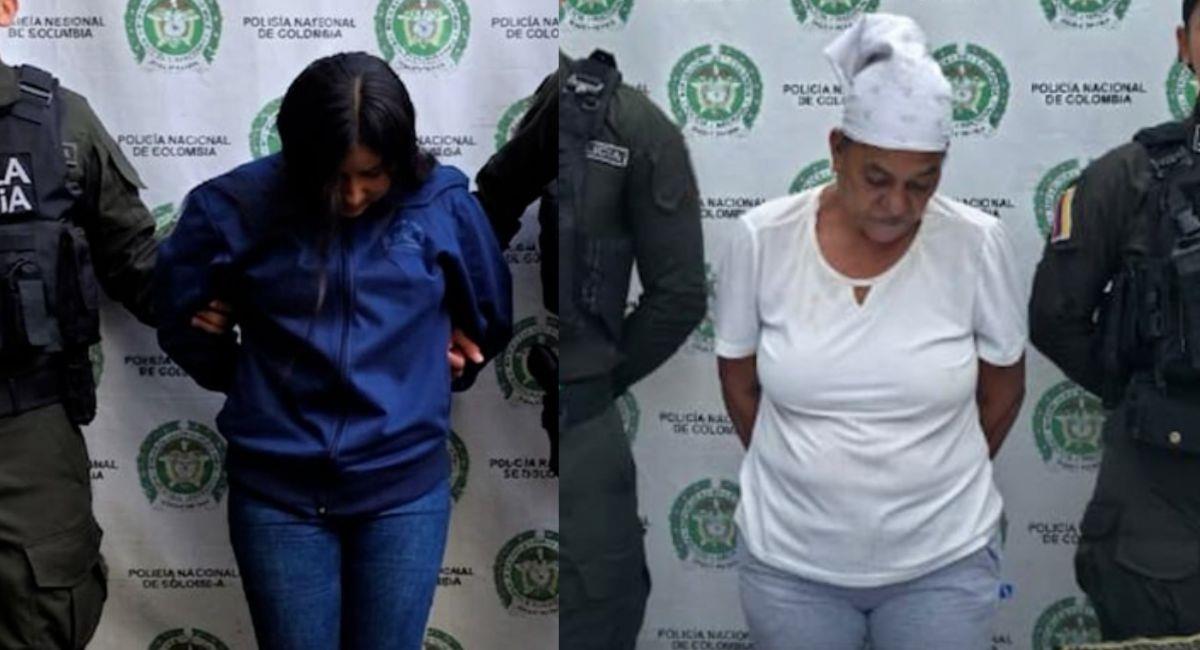 Mariela Isabel Garnot Mena y Yennys del Carmen Gaviria Cañavera fueron enviadas a prisión. Foto: Fiscalía General de la Nación