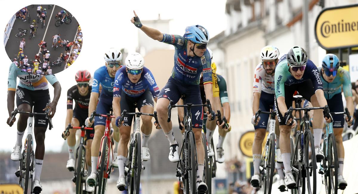 Dura caída en la etapa 12 del Tour de Francia. Foto: EFE