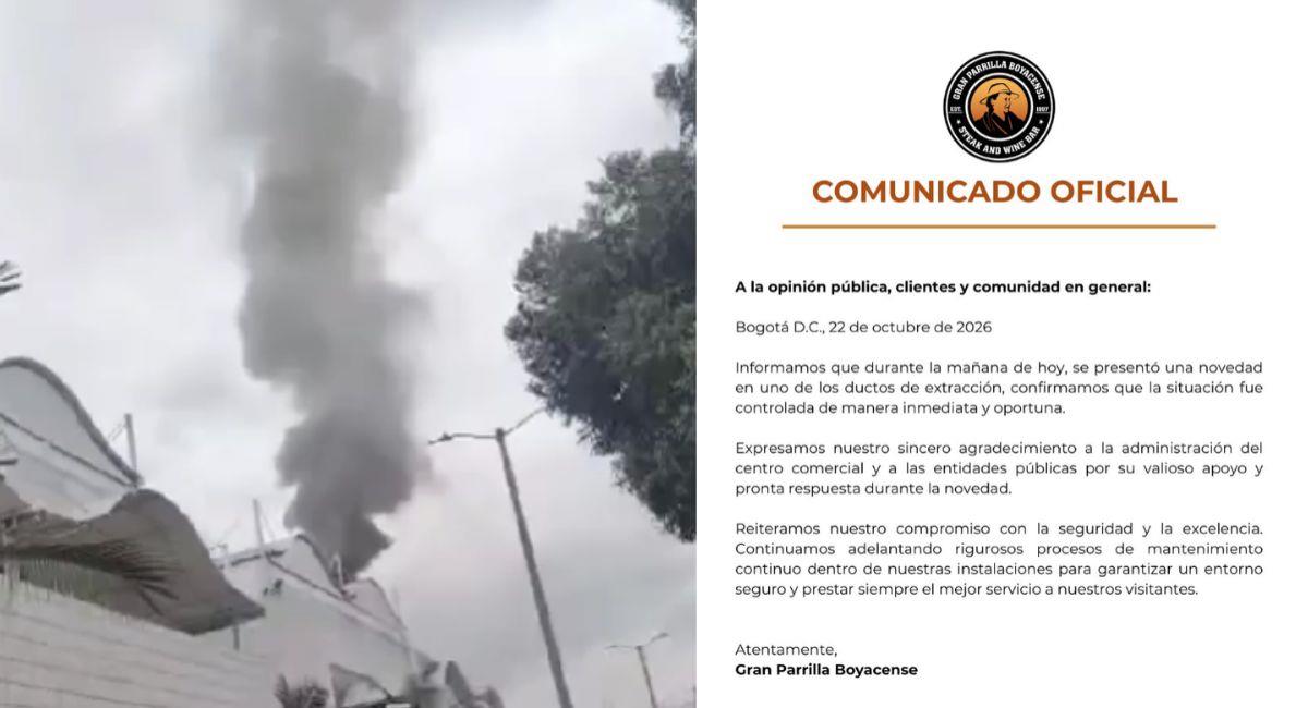 Gran Parrilla Boyacense se pronunció tras la emergencia reportada en Gran Estación, en Bogotá. Foto: Redes Sociales